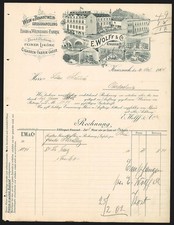 Rechnung Kreuznach 1901, E. Wolff & Co., Essig-Fabrik & Weinhandlung, Das Betri 