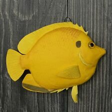 Dekofisch 19cm gelb Tropenfisch Doktorfisch Papier 3d Figur Mobile Fisch Bad NEU