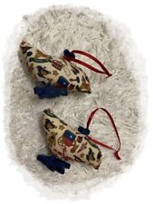 IKEA Weihnachtsdeko Christbaumschmuck Stoff  2x Vögel  Landhaus 9 cm