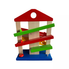 Kugelbahn-Haus, Rollbahn aus Holz, Eichhorn (Ohne Kugeln)