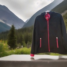 Janina Soft Shell Jacke Schwarz Pink  Größe 42