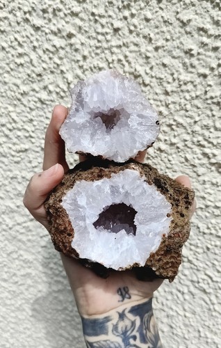Bergkristall druse paar - bergkristall,