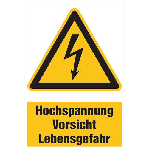 Warnschild hochspannung - -,