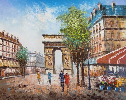 ölgemälde 40x50 stadtansicht - 40x50,