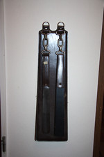 GARDEROBEN-SET, Schuhlöffel und Kleiderbürste mit Wandhalter, 60er/70er Jahre,