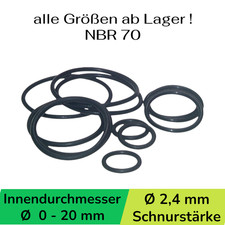 O Ring NBR 70 Ø 0-20 x 2,4 mm Schnurstärke Dichtring Rundring Gummi 0 Ring OR 👍