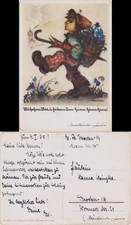 Künstlerkarte: Wandernder Junge. (Mit frohem Mut und heiterm Sinn) Hummel 1938