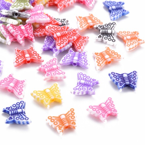 30x acrylperlen schmetterling - acrylperlen,