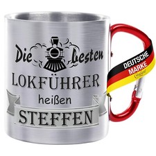 Edelstahltasse mit rotem