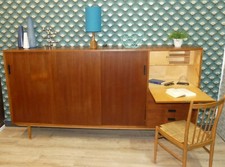 60er Schrankwand Highboard mit Sekretär Teak mid century Sideboard retro sixties