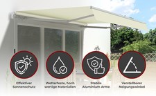 2. Wahl Markise Sunconnect 3x2 beige Gelenkarmmarkise UV Schutz Balkon Terrasse