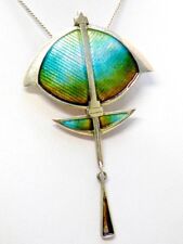 Malcolm Gray Sterling Silber 925 Emaille Anhänger & Brosche um 1976