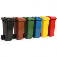 Mülltonne Müllbehälter 120L mit Deckel Abfallbehälter Abfalltonne wählbar