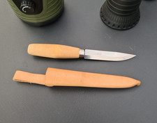 MORA Messer / Schweden - kleines älteres Jagdmesser mit Holzgriff & Lederscheide