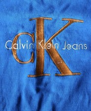 Calvin Klein Jeans Retro Crewneck Pullover Blau – Gr.  L M 80er/90er Vintage