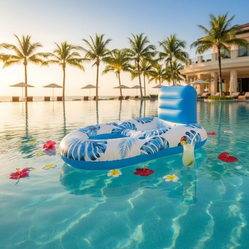 Pool schwebebett mit sitzlehne - mit,