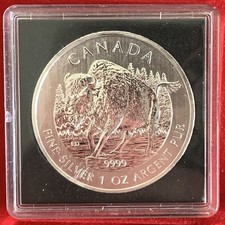 1oz Silbermünze Canadian Wildlife Wood Bison 2013