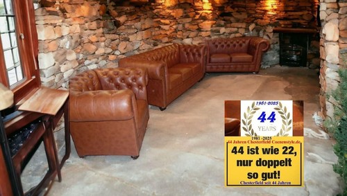 Chesterfield leder garnitur - leder,