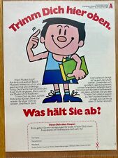 Trimm Dich hier oben retro 70s Original 1974 Vintage Advert Werbung Reklame