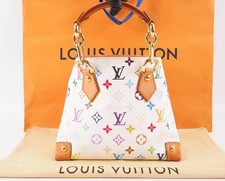Echte Louis Vuitton Monogramm Multicolor Audra Handtasche weiß.