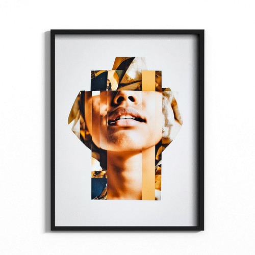Modernes bild auf kunstleder - bild,