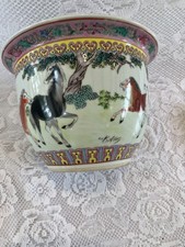 Antike Famille Rose Chinesische Fischschale/Übertopf. Top Zustand