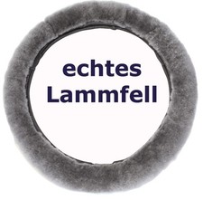 Lammfell Lenkradbezug Silber Grau Lenkradschoner Lenkradüberzug Fellbezug 