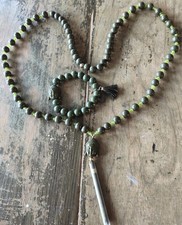 Schmuck Set dunkel olive Holzkette +Armband BUDDA KUNSTSTOFF Kette BOMMEL