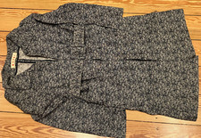 MARNI Mantel - Leinen/Baumwolle - blau weiß - mit breitem Gürtel - Gr. S (40 IT)