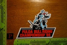 Alter Aufkleber Bullenreiten Stadt FULDA BULL RIDING CHAMPIONSHIP 1988