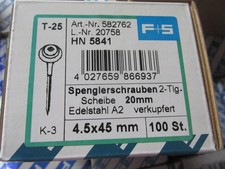 Spenglerschraubenn 4,5x45mm Edelstahl verkupfert 100Stück / H2SimReg3