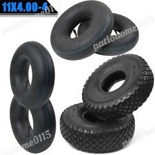 2xReifenmantel 2x Schlauch Rasenmäherreifen 11x4.00-4 Aufsitzmäher/Rasentraktor