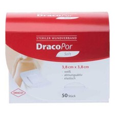 DracoPor Soft weiß Wundverband 3,8x3,8 cm steril · 50 St · PZN 10713818