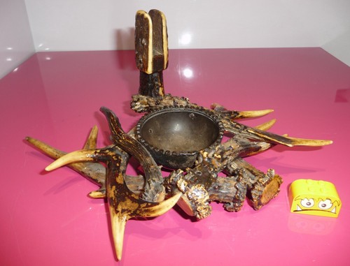Geweih alter aschenbecher mit - geweih,