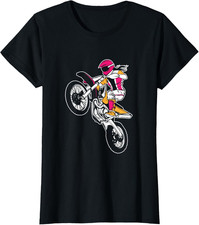 Cooles Motocross DirtBike T-Shirt - Mädchen Damen Kinder