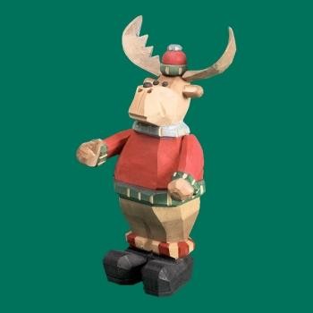 Räucherfigur elch geschnitzt - elch,
