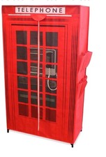 Stoffkleiderschrank TELEFONZELLE Rot  46 T, 87 B, 156 H