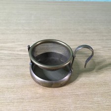 Teesieb altes Teesieb mit Tropfschale Durchmesser ca.5,5 cm hoch 4 cm Kupfer???