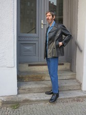 Australien Goat Skin Ziegenleder Jacke 50er Thälmannjacke 50s TRUE VINTAGE