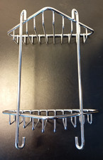 Duschregal ohne bohren, verchromt als Eckregal in der Dusche nutzbar ca. 20x30cm