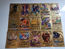 Pokemon / 5 Sammelkarten Gold keine Wiederholungen /Englisch / Costum Artwork 