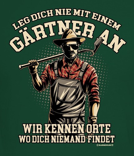 Herren garten shirt leg dich - garten,