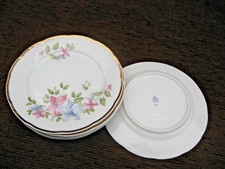 6 Kuchenteller Tschechien geblümt Goldrand