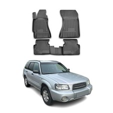 OMAC Gummimatten Fußmatten für Subaru Forester 2002-2008 TPE Matten Schwarz 4x
