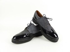 Fratelli Rossetti Damen Halbschuhe Gr. 41 Budapester Lackleder Grau/schwarz (W)