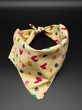 Nicki Tuch Herzchen Muster 100% Baumwolle Ca. 42x42 cm Kindertuch Gelb