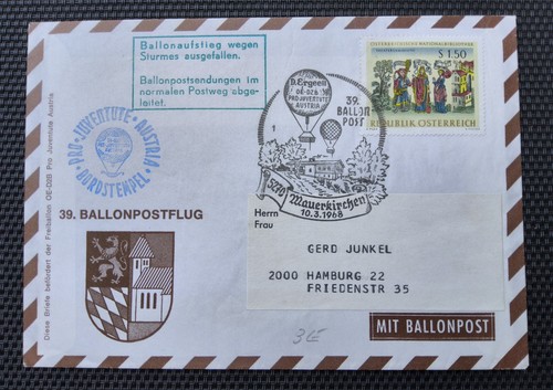 österreich 1968 ballonpost - 1968,
