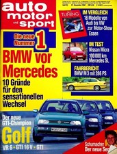 3) Auto Motor Sport AMS 25/1992 - VW Golf III VR6 mit 1 - Opel Corsa B in einer