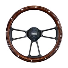 KYOSTAR 350mm/14 Zoll Mahagoni Holz Lenkrad Oldtimer Lenkrad mit Hupe Universal