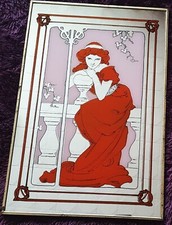 Spiegelbild-Nostalgie-Dame-45cm x 30cm-Rarität-gut